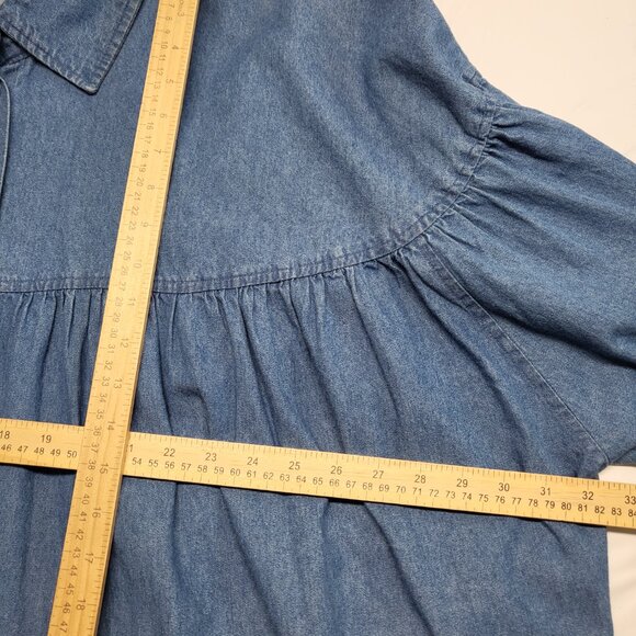 Vintage Gitano Denim Top Jean Shirt Womens 20W Heart Metal Buttons Long Sleeve - Picture 13 of 15
